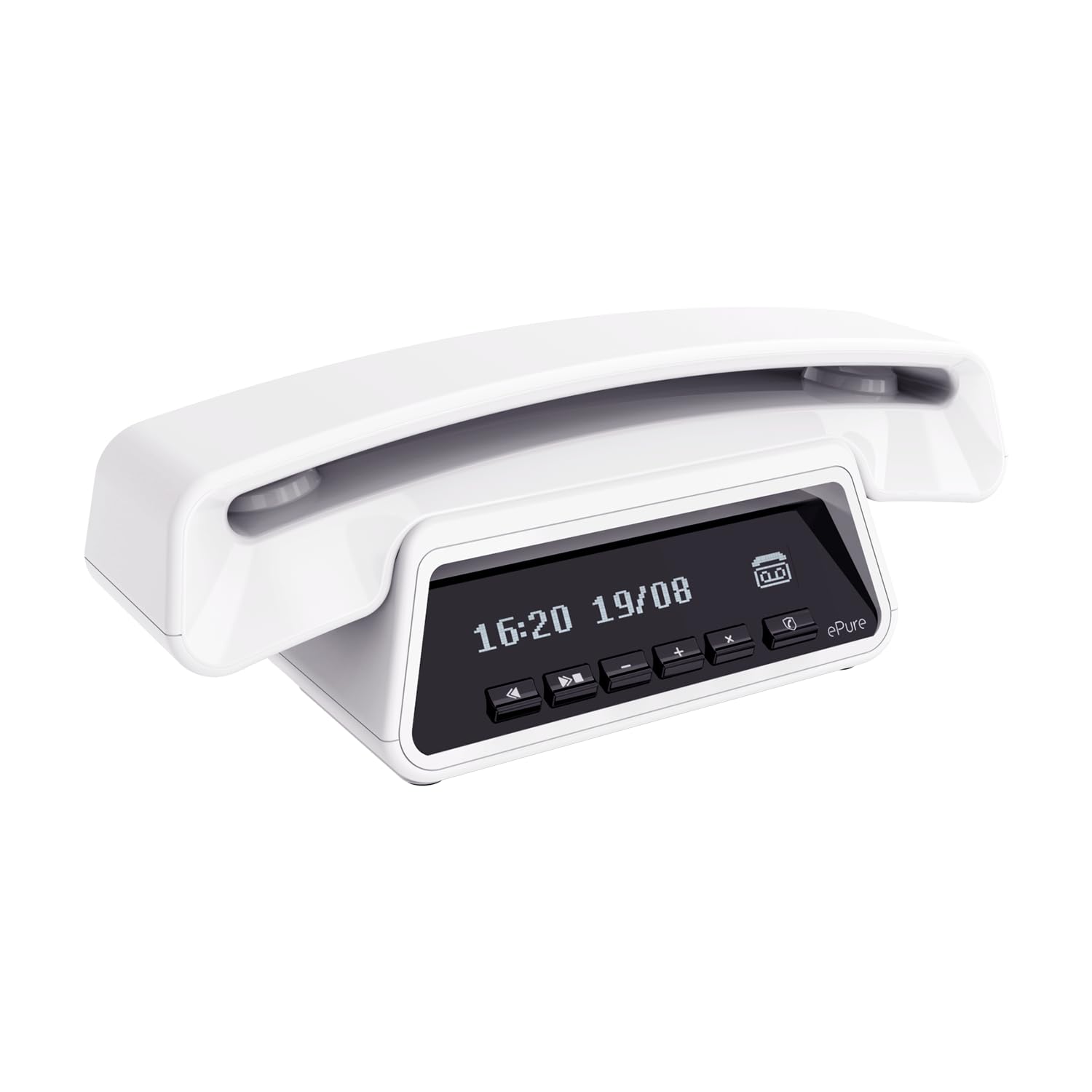 ALCATEL ePure Premium - Telefono fisso cordless DECT con segreteria - Design vintage - Base con display smart - Grande display grafico - Vivavoce - Funzione blocco chiamate - Bianco
