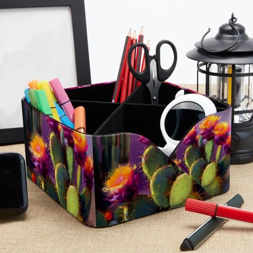 Organiseur rectangulaire à plusieurs compartiments fournitures scolaires fleurs - 8