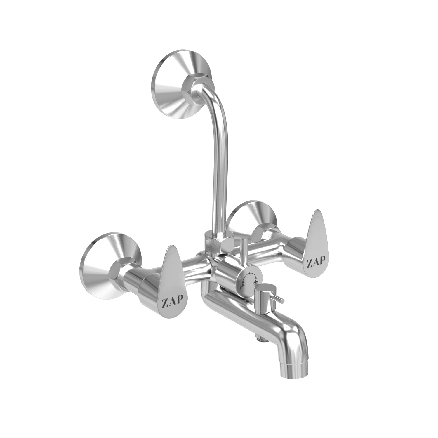ZAP Brezza Series 100% High Grade Brass 3 in 1 Wall Mixer With Provision For Over Head Shower and 125mm Long Bend Pipe (Chrome) (B08SNSS987) Amazon Price History, Amazon Price Tracker