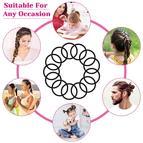 Anezus 250 Pcs Black Elastics Small Hair Ties Elastics Small Hair Rubber Bands Accessories Ponytail Holders for Women Girls Baby Toddlers Men with Thick Straight Curly Hair, 3 mm3