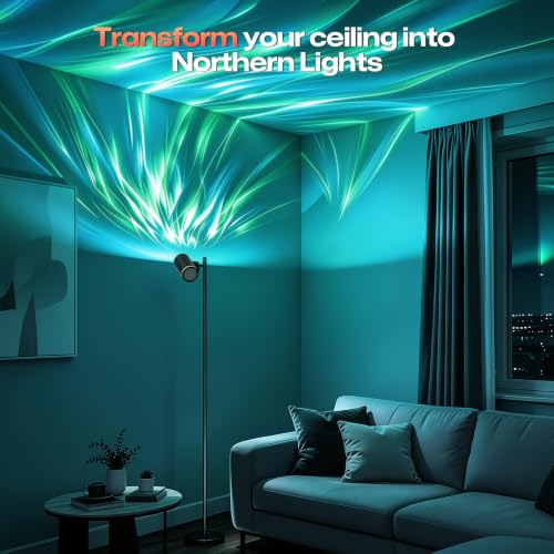 Uplighter Floor Lamp with RGBIC Ripple Effect Projector - image 2