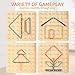 HEELWIRE Wooden Geoboard,Montessori Toy,Graphical Mathematical Education Toy for Kids with Pattern Cards and Rubber Bands to Figures and Shapes, Brain Teaser STEM Toy Geo Board (6 * 6 * 0.6 in)