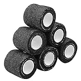 GLE2016 6 Roll Camouflage Tape Cling Scope Wrap Military Camo Stretch Bandage Self-Adhesive Protective Multi-Functional Bandage for Gun Rifle Camping Hunting Flashlights Knife Bicycle (Black)
