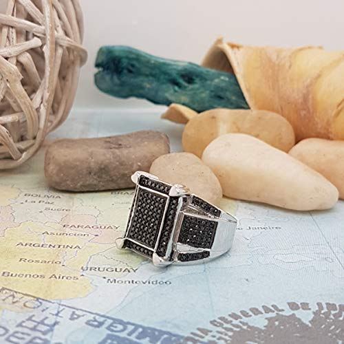 Dazzlingrock Collection 0.50 Carat (Ctw) Sterling Silver Round Black Diamond Mens Ladies Unisex Cocktail Ring 1/2 Ct, Size 10 #TOP4
