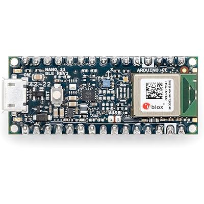Arduino Nano 33 BLE Rev2 مع رؤوس [ABX00072] - متحكم nRF52840، بلوتوث منخفض الطاقة (BLE)، دعم MicroPython، 3.3 فولت، عامل شكل صغير لمشاريع إنترنت الأشياء واللاسلكية