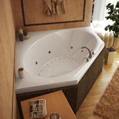 St. Barts 60 x 60 x 23" Corner Air and Whirlpool Jetted Bathtub Color/Trim / Tile Flange / Pump: White / Polished Chrome / Yes / Right