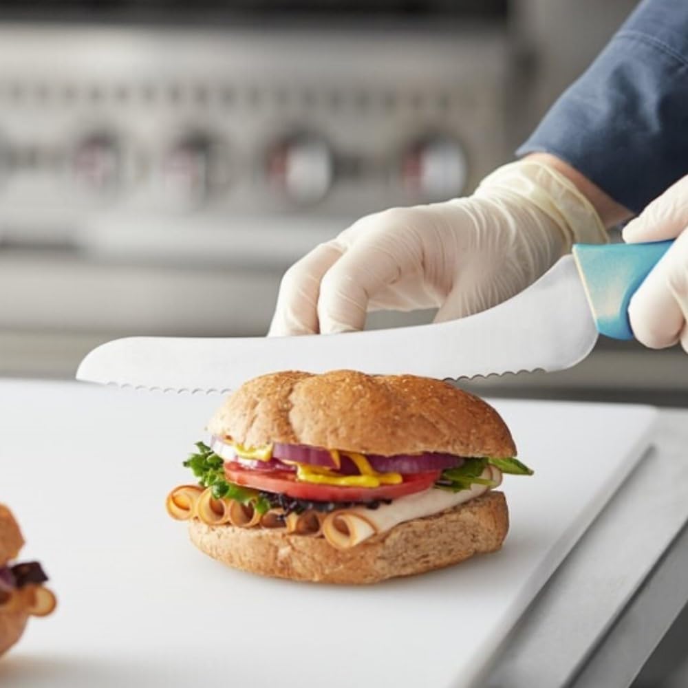 TrueCraftware- 9” Blade Bread Knife German Steel with Blue Polypropylene Handle- Razor Sharp Multipurpose Sharp Kitchen Knife for Homemade Bread Crusty Breads Cake Bagel Home Kitchen Restaurants