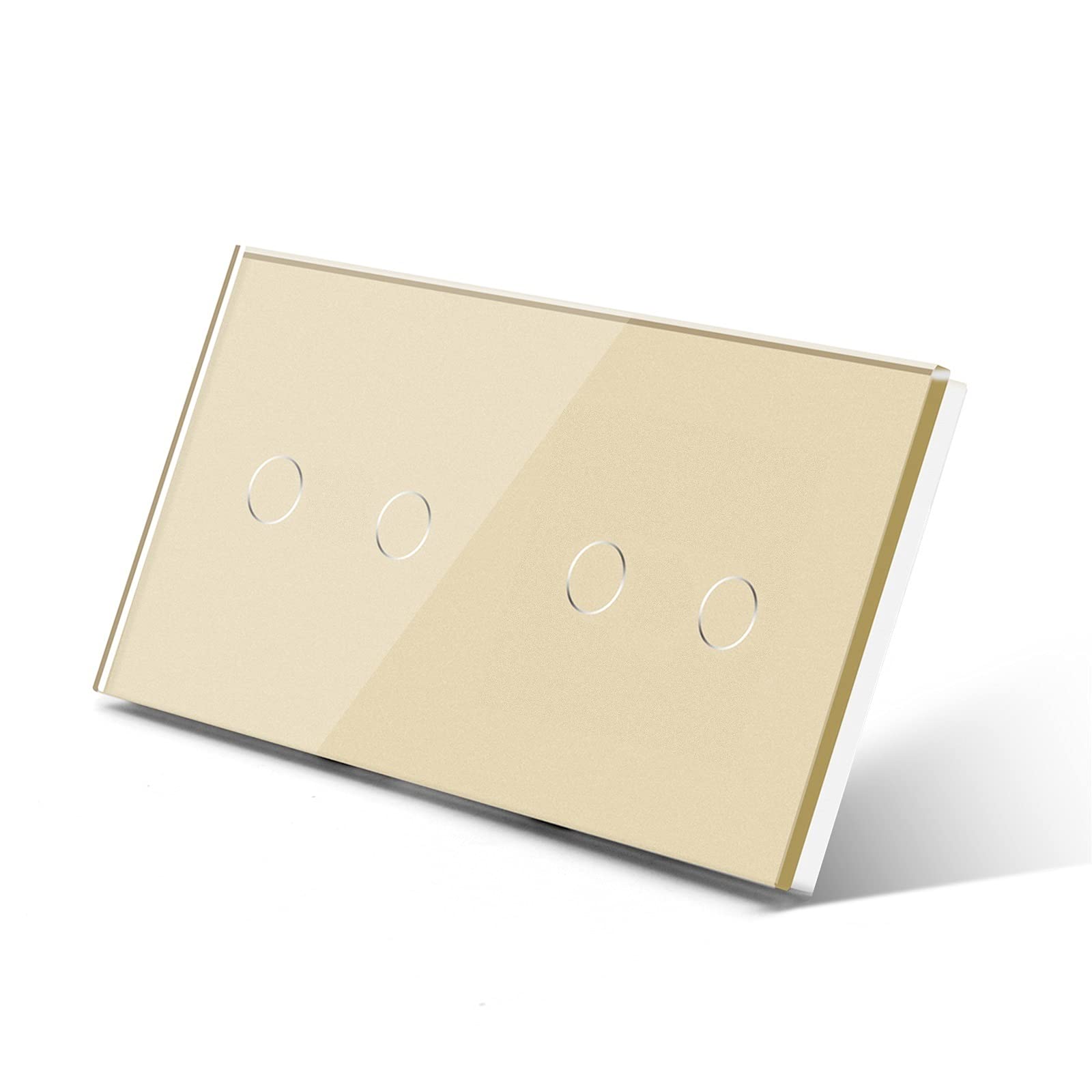Interruptor táctil de cristal, Interruptor táctil elegante de la pared manera cuadrilla 1 4 ningún vidrio multicolor del contraluz neutral