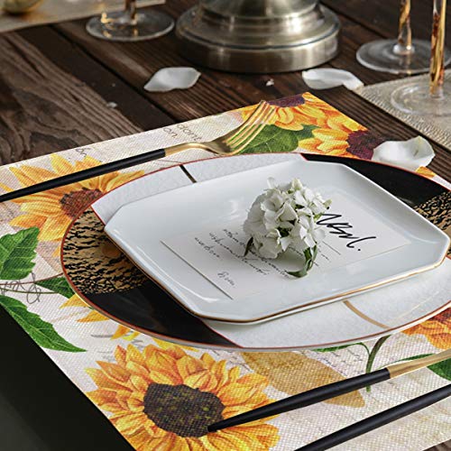 Wamika Watercolor Sunflower Dining Placemats Set #TOP25