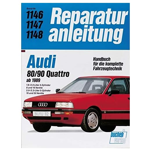 Audi 80 / 90 Quattro (ab 1989): 1,8-2.0- Liter 4-Zylinder. 8 und 16 Ventile. 2.0-/2.3-Liter 5-Zylinder. 10 und 20 Ventile