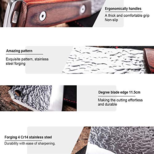 Hakmes Mini Kitchen Knife Handgemaakte Forged Sharp Cleaver Wide Blade for Outdoor Kitchen Mini Portable Small Knife… - Image 6