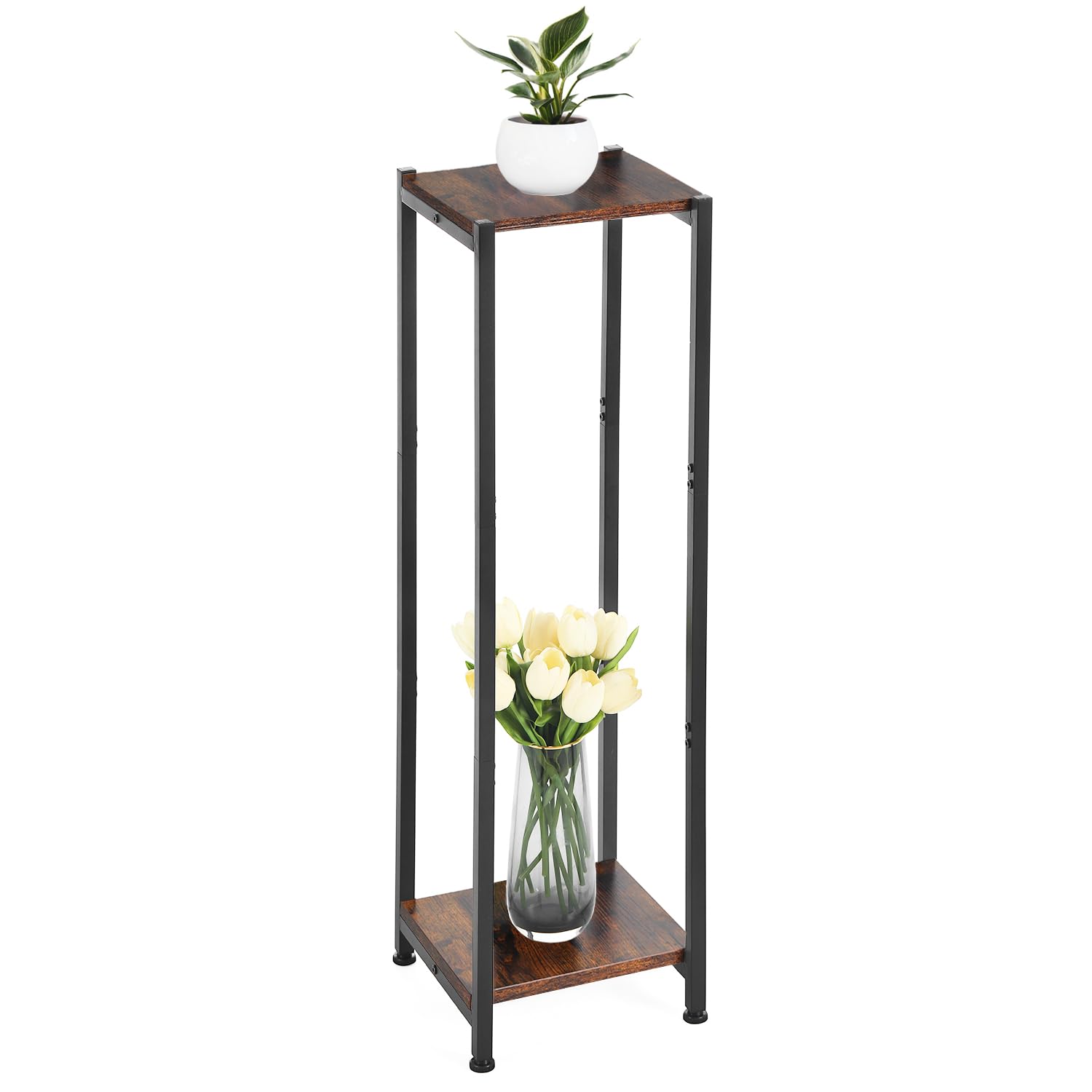 Amazon.com: Dipion Extra Tall Plant Stand Indoor,40 Inch Plant Stands,2  Tier Metal Plant Stand with Heavy Duty Wood,Rustic Brown and Black : Patio,  Lawn & Garden
