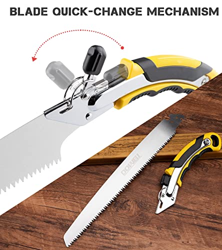 Dowell 14-Inch Curved Pruning Saw Hand Saw Gardening Tree Trimming Saw Cutting Tool Japanese Style Sk5 Curved And Straight Blades With Razor Teeth And Scabbard Sheath #TOP3