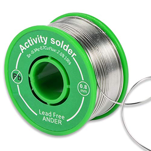 Alambre de Soldadura sin Plomo, Dioxide 100g 0.8mm Hilo de Estaño Alambre para Soldar sin...