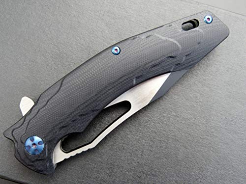 Eafengrow Ef915 Folding Knife D2 Steel Blade With Black-Oxide Coating; G10 Handle With Ball Bearing Safe Open Flipper Knife, Locking Liner And Pocketclip For Camping Work (Black) #TOP5