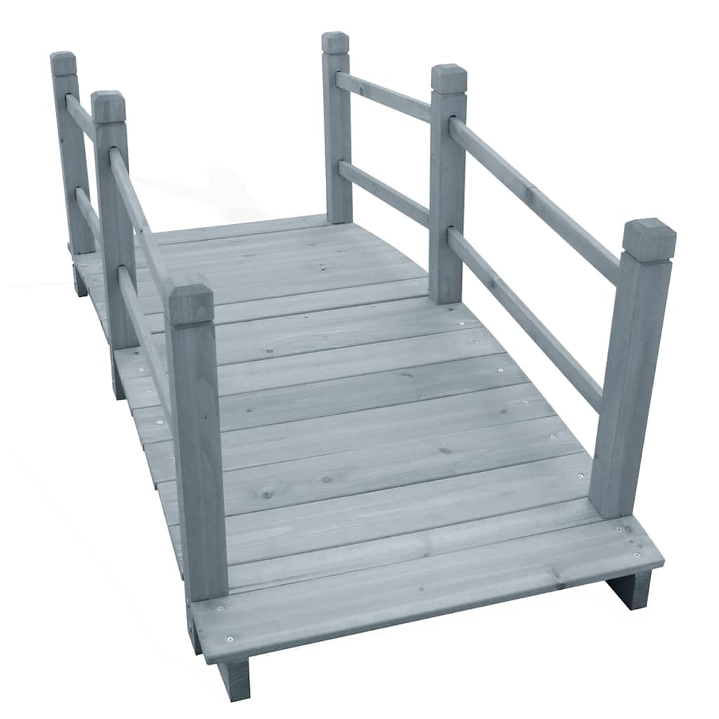 Générique Pont de Jardin Gris 140x60x56 cm Bois de Sapin Massif,310040