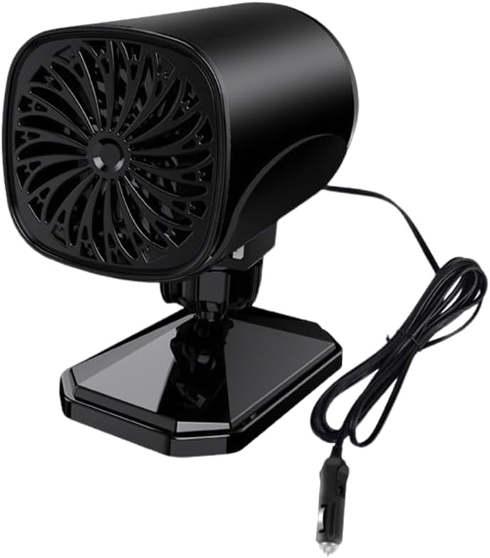 Car Heater & Fan - Portable Car Heater and Defroster, 2-in-1 Portable Defroster Defogger, 12V/24V Fast Heating & Cooling Car Windshield Defogger,Universal Fit for Cars, Trucks, SUVs (Black, 12V)