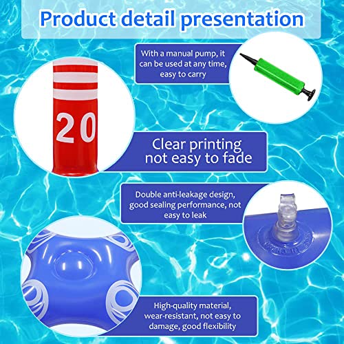 image for Gemle Pool Toys Games Set,Pool Basketball Hoop Inflatable Cross Ring T