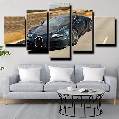 Impression sur toile de luxe voiture de sport tableau avec cadre 5 pcs