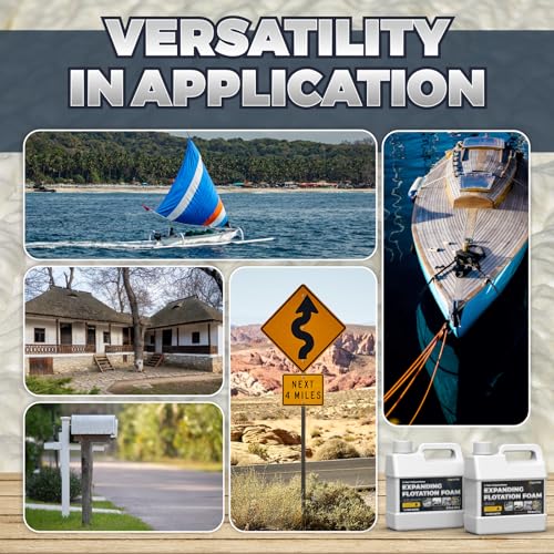Oycevila Espuma de flutuação marinha de 4,4 libras, espuma expansível de poliuretano de 2 partes, es