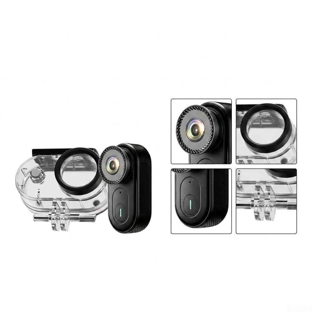 Action Camera compatta 4K impermeabile per moto | e bicicletta, per Mini per Dash Cam con video chiaro per la cattura, costruzione ABS per sport all'aria aperta e Vlog