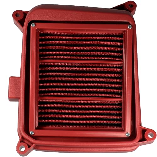 Filtro de ar esportivo lavável CG125 Fan CG150 Fan Titan CG160 Fan Titan Start filtro com tampa Cor: Vermelho/Vermelho