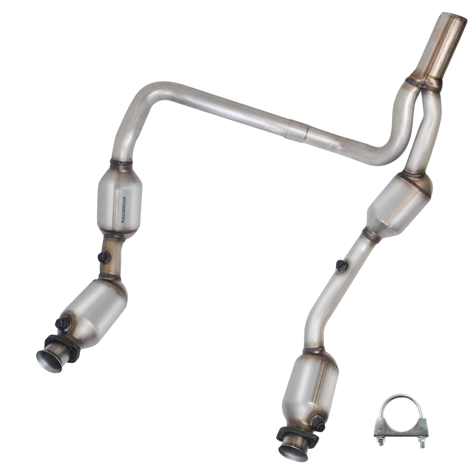 Front Catalytic Converter Compatible with 2007 2008 2009 Jeep Wrangler JK 3.8L V6 Catalytic Converter Y Pipe (EPA Compliant)