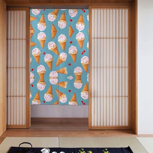 Cortinas opacas que oscurecen la habitación infantil BROLEO Decora con diseño de gofres y helado 2