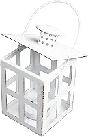 Vista 6 de HPC Decor - 6 mini linternas decorativas para centros de mesa de boda, faroles de velas de metal a granel con candelita LED y cuerda, decoración