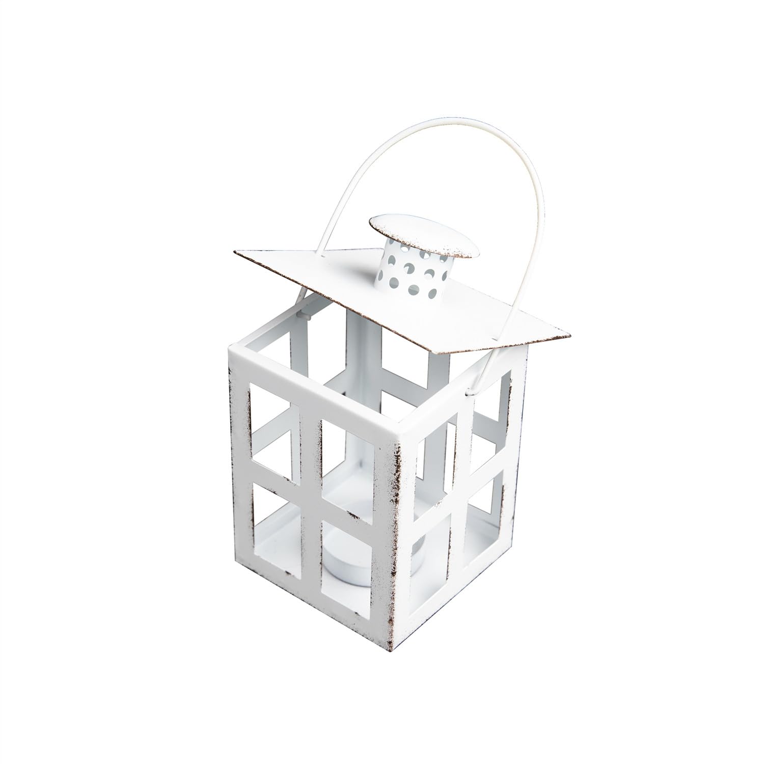 HPC Decor mini lampiony dekoracyjne, metalowe lampiony z diodami LED, podgrzewacz i łańcuch świetlny, nowoczesna dekoracja domu wiejskiego do użytku wewnątrz i na zewnątrz, na ślub, imprezę, dekoracja