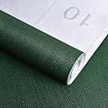 Sevalo Olive Green Peel and Stick Wallpaper Green Contact Paper for Cabinets and Drawers Textured Embossed Self Adhesive Removable Wallpaper Bedroom Bathroom Waterproof Dark Room 15.7inW 78.7inL