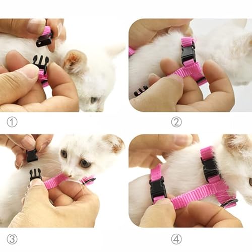 Adjustable Kitten Harness And Leash - Angel Wings Cat Leash (Pink) #TOP4