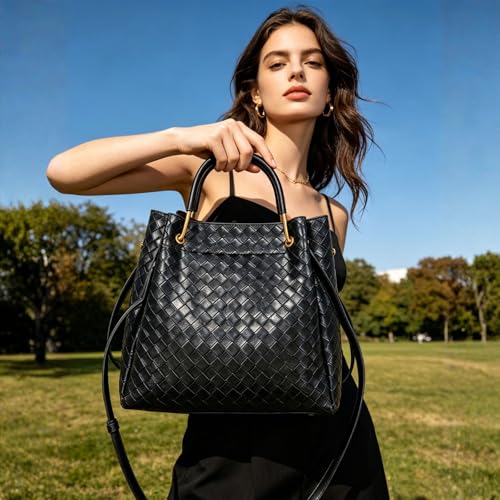 Image of Travistar Floral Handbags Purses Women - Embossed Vegan Leather Top Handle Handbag Set Large Shoulder Bag Ladies Bucket Tote
