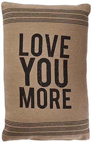 Primitives by Kathy 9-Stripe Love You More Dark Pillow, 15.25-Inch by 10.25-Inch