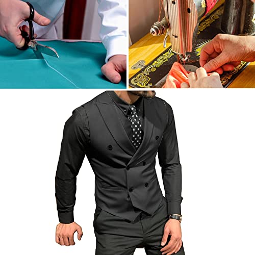 Men's Vest Double Breasted Lapel Slim Fit Wedding Vest Formal Casual Suit Waistcoat for Tuxedo Blazer 6 Color (Color : Burgundy, Size : XXX-Large)2