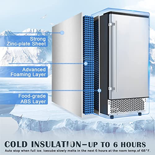 Marvoware 80Lbs/24H Built-In Ice Maker Machine, 15 Inch Undercounter Clear Ice Cube Maker Machine With Reversible Door,24H Timer & Self-Cleaning Suitable For Residential Commercial Use #TOP4