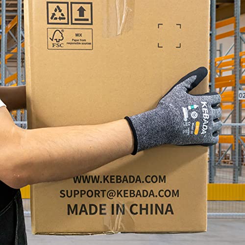 Kebada Gardening Gloves For Men, 6 Pairs Breathable Garden Gloves, Foam Latex Coated, Stretchable Knitting General Duty Work Gloves, Made From Recycled Pet Bottles,Green & Gray, Large #TOP4