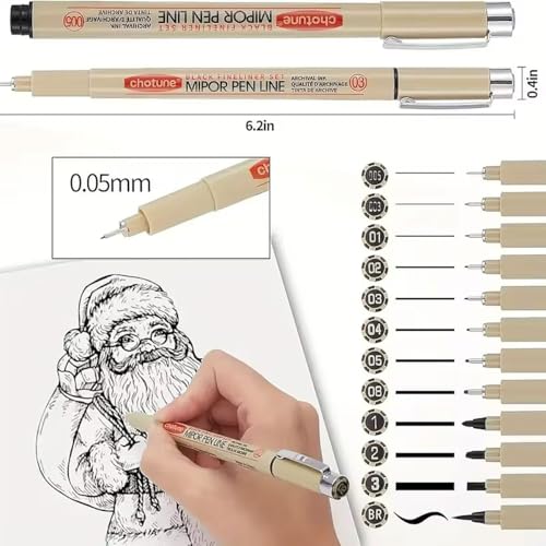 Kit 12 Caneta Nanquim Profissional Brush Letter Desenho Artístico Mangá Caligrafia (Preto)