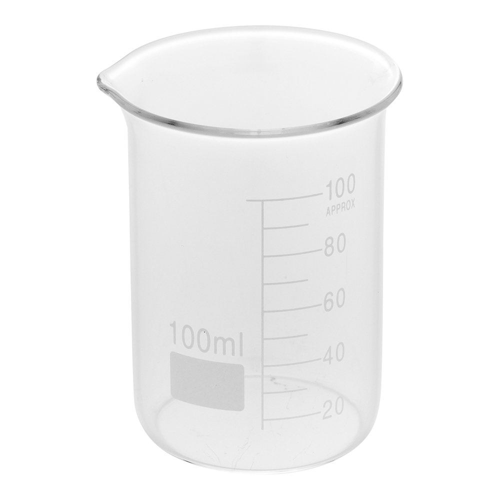 Restaurantware RW Lab 100 ML Glass Beakers 10 Dishwasher Safe Cocktail Mixing Glasses - Chemistry-Inspired Scratch Resistant Clear Glass Cocktail Beakers For Cocktails Appetizers Desserts