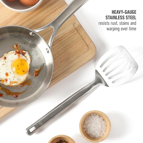 Image of Calphalon Prime Slotted Turner, Barbecue Turner, Stainless Steel Slotted Spatula for Cooking, Kitchen Flipping Spatula, Heat-Resistant and Durable Kitchen Utensil for Kitchens