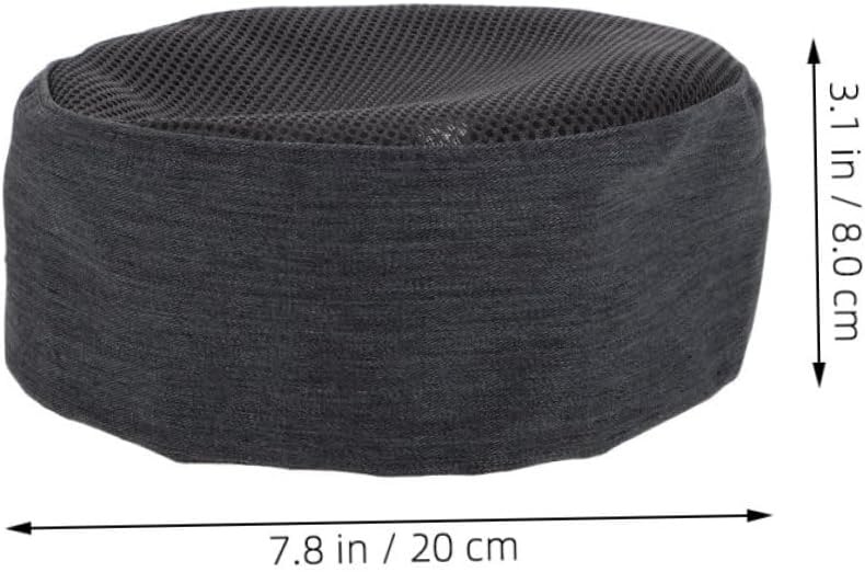 Unisex Kitchen Cooking Caps 3pcs, Cotton Chef Hats with Breathable Mesh Top, Elastic Kitchen Beanie for Chefs and Food Service Workers in Gray