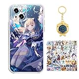 Staremeplz Compatible with Google Pixel 7 Pro Case Genshin Impact Kokomi Anime Game Design [with Vision Keychain and 50pcs Stickers] Cartoon Transparent Soft Silicona Case for Google Pixel 7 Pro