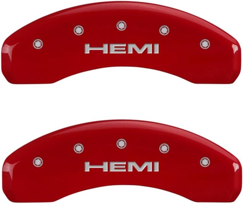 MGP Caliper Covers 55001SHEMRD Hemi Red Caliper Covers - Engraved Front & Rear44; Set of 4