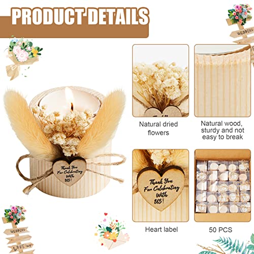 50 Packs Rustic Wedding Favor Candle Holders Bridal Shower Favors Candles Wedding Party Favors Wedding Wooden Candle Gifts Wedding Souvenirs For Guest Romantic Gifts Wedding Decorations (Light Brown) #TOP3