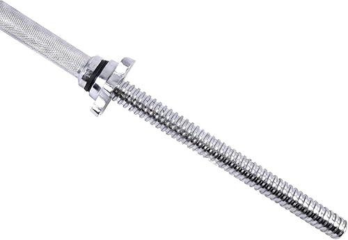 Miniatura 4 de WF Athletic Supply Juego de pesas de mancuernas ajustables con rizo EZ moleteado cromado de 1 pulgada o mango de barra recta, entrenamiento de