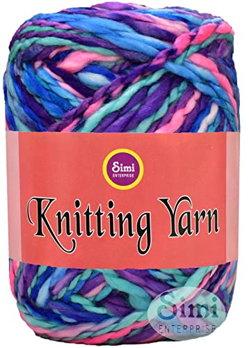 Image of Knitting Yarn Thick Chunky Wool, Sumo Teal Mix 400 GMS Best Used with Knitting Needles-WH Art-HCE