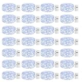 Inkgear 24 Pack Fairy Lights with Timer Battery Operated, 3 Modes 7ft Mini Waterproof String Light, 20 LED Bulk Twinkle Lights for Mason Jars Christmas Decoration Wedding Table Centerpieces,Cool White