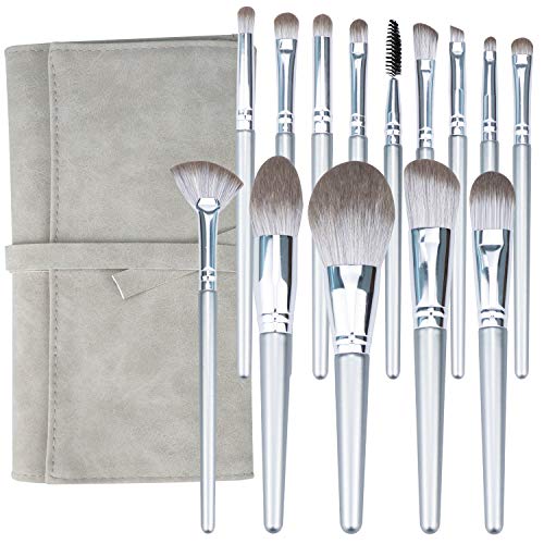 MOCOPO 14 Pcs Makeup Brushes Set Professional Premium Synthetic Kabuki Brush for Foundation Powder Eye Eyeshadow Face Blush with PU Leather Case