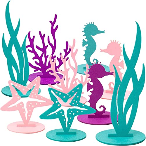 20PcsPack Mermaid Birthday Decorations Felt Table CenterpieceUnder The Sea Party Decorations Supplies for Ocean Theme Little
