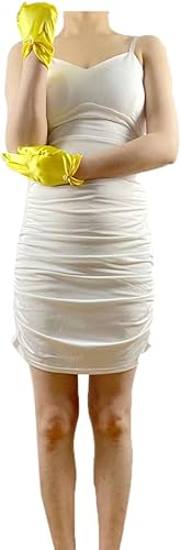 Miniatura 9 de Vestido de novia de satén para mujer, fiesta de ópera, guantes de los años 20, guantes hasta la muñeca Blanco